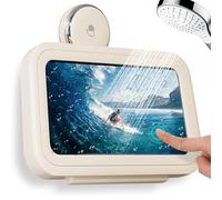 XFSRG Porta Telefono Doccia 480° Rotazione Ventosa rimovibile Supporto soffione doccia a ventosa Riutilizzabile senza trapano Impermeabile per Bagno (Giallo)