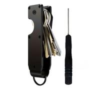 XFSRG Portachiavi Compatto in Metallo Nero per Uomo Organizer per Chiavi Intelligente e Minimalista Accessorio Elegante e Funzionale per Viaggi e Uso Quotidiano