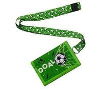 XFSRG Portafoglio Calcio Portamonete con Moschettone Cordino da Collo e Portachiavi Regalo per Ragazzi e Ragazze