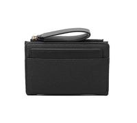 XFSRG Portafoglio Donna in Morbida Pelle PU - Portamonete Donna Piccolo con Molti Scomparti per Carte Tasca Portamonete Chiusura Lampo Cinturino da Polso e Finestra per ID per Uso Quotidiano (Nero)