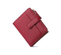 XFSRG Portafoglio Donna Pelle Portafoglio Piccolo Vera Piccolo Portamonete Cute Sottile Portamonete con Tanti Scomparti (Rosso)