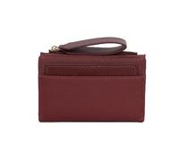 XFSRG Portafoglio Donna Piccolo Compatto con Zip Portacarte Texture Elegante Portamonete Slim Mini Wallet Porta Carte di Credito con Polsiera Portafoglio Donna Pelle(Rosso)