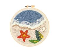 XFSRG Punto Croce da Ricamare Set Ricamo Principianti Kit Punto Croce con Motivi di Spiaggia e Mare per Appassionati di Cucito(Spiaggia Estiva)