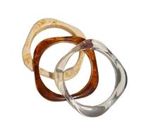 XFSRG Set 3 Bracciale Rigido in Resina Acrilica Braccialetti Vintage Design Geometrico Irregolare Colorati e Eleganti Accessori Bigiotteria Moda Donna