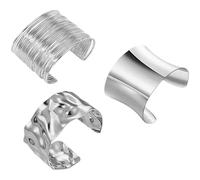 XFSRG Set 3 Bracciali Donna Oro Bracciale Cuff Aperto Chunky Stile Punk Chic Accessori Moda Regolabili per Abbigliamento Quotidiano e Serate