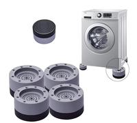 XFSRG Set 4 Piedini Universali Antivibrazione per Lavatrice,Frigorifero e Asciugatrice Supporti Antiscivolo,Cuscinetti Antiruggine e Silenziosi per Protezione del Pavimento (Grigio)