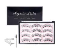 XFSRG Set Ciglia Finte Magnetiche Leggere 6 Paia di Magnetic Lashes con Pinzetta e Spazzola Riutilizzabili Senza Colla Effetto Naturale per il Trucco Quotidiano (A)