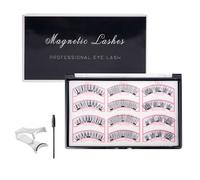 XFSRG Set Ciglia Finte Magnetiche Leggere 6 Paia di Magnetic Lashes con Pinzetta e Spazzola Riutilizzabili Senza Colla Effetto Naturale per il Trucco Quotidiano (B)