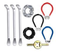 XFSRG Set di 9 Chiavi per Raggi della Bicicletta Tiraraggi Bici Universale Leva Pneumatici per Riparazione Centraggio(#2)