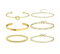 XFSRG Set di Bracciale Donna Multistrato Bracciali Alla Moda con Catena Braccialetti Impilabili Gioielli Versatili per Quotidiano Vacanza e Festa