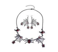 XFSRG Set di Gioielli di Halloween Gothic Orecchini e Collana con Pendenti Halloween Gioielli Vintage Gotici Scuri per Party e Uso Quotidiano (Nero)