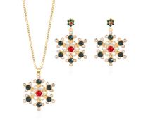 XFSRG Set di Gioielli di Natale per le Donne Collana e Orecchini con Fiocco di Neve Regalo Elegante per Feste Natalizie e Occasioni Speciali (Stile 1)
