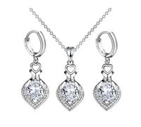 XFSRG Set Di Gioielli Donna Elegante Con Collana E Orecchini A Forma Di Cuore Parure Gioielli Donna Per Occasioni Speciali