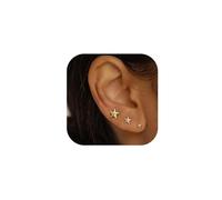 XFSRG Set di orecchini per donna 3 PCS design minimal chic in argento 925 placcato oro, anallergico e resistente, perfetto per uso quotidiano, lavoro, viaggi e regalo elegante(e1231 Oro)