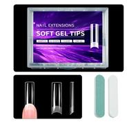 XFSRG Set Di Tips Per Unghie Trasparenti Soft Gel Press-On Nails Unghie Artificiali Per Manicure Professionale (Rectangulaire)