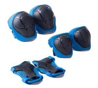 XFSRG Set Protezioni Bambini 6 in 1 Ginocchiere e Gomitiere Regolabili con Polsiere Kit Protettivo per Skateboard Pattini Scooter Monopattino e Sport Estermi (Blu S)
