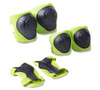 XFSRG Set Protezioni Bambini 6 in 1 Ginocchiere e Gomitiere Regolabili con Polsiere Kit Protettivo per Skateboard Pattini Scooter Monopattino e Sport Estermi (Verde S)