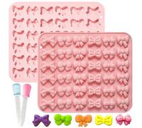 XFSRG Stampi in Silicone per Fondente, Set di 2 Carino Stampi Ad Arco per decorare torte, con 2 contagocce pasta di gomma, cioccolato