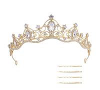 XFSRG Strass Tiara Donna con Fermagli Lusso Leggero e Brillante Corona Accessorio per Capelli da Sposa per Compleanni e Cerimonie di Maggior Età