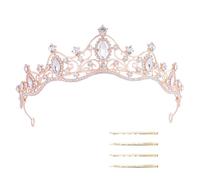 XFSRG Strass Tiara Donna con Fermagli Lusso Leggero e Brillante Corona Accessorio per Capelli da Sposa per Compleanni e Cerimonie di Maggior Età