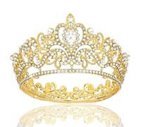 XFSRG Tiara Donna Tondo con Cristalli Lusso Leggero Corona Strass Scintillanti Adatto per Compleanno Festa Matrimonio