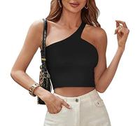 XFSRG Top Donna Asymmetric Tank-Top Canottiera Sportiva Camicetta Elegante Crop T-Shirt Yoga Canotta Donna Estive Magliette (S)