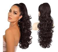 XFSRG Topper Capelli Veri Donna Extension Capelli Finti Chignon Frangia Clip Capelli Veri per Acconciature Eleganti e Quotidiane (Marrone scuro)