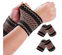 XFSRG Tutore Polso Sportive 2 Paia Fascia Polso Supporto Polsiera Elastica Traspirante per Palestra Fitness Allenamento Sostegno Articolazione Uomo e Donna (Rame M)
