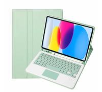 XFTeoux Custodia con Tastiera per iPad Air 6 13 Pollici (M2) 2024, Tastiera Touchpad Senza Fili Staccabile, Cover Folio in Pelle con Supporto per Matita,Verde
