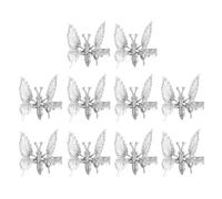 XFUYI 10 Pezzi 3D mobili per mollette a Forma di Farfalla Fermagli per Capelli Volanti per mollette a Forma di Farfalla da Donna Argento