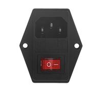XFUYI 10A 250V 3 Pin IEC320 C14 Adattatore per Montaggio a Pannello Ingresso Spina Maschio Presa di Corrente con Rocker h e Metallo