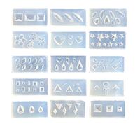 XFUYI 15 Pezzi Stampi in Silicone a Forma di Cuore con Gemme sfaccettate Stampo per Intaglio di Nail Art Adatto per Forniture di Decorazione di Nail Art Strumento in Silicone