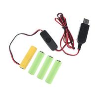 XFUYI 6V LR6 AA Batteria AA Cavo Batteria con Sostituzione di 4 Pezzi 1.5V AA Batterie per LED Luce Elettronica