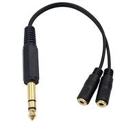 XFUYI Adattatore Stereo per Cuffie Cavo di prolunga Corto Cavo Stereo Splitter da 6,35 mm Maschio a 3,5 mm Femmina