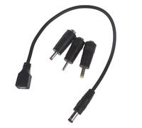 XFUYI Adattatore USB Femmina a 5,5x2,1mm Maschio 4,0x1,7mm, 3,5x1,35mm, 2,5x0,7mm per Router WiFi, Luce LED in plastica