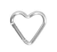 XFUYI Moschettone a Forma di Cuore Clip Portachiavi in Lega di Alluminio Moschettone a Molla Moschettone da Campeggio Clip per Zaino Moschettone Resistente Argento