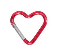 XFUYI Moschettone a Forma di Cuore Clip Portachiavi in Lega di Alluminio Moschettone a Molla Moschettone da Campeggio Clip per Zaino Moschettone Resistente Rosso