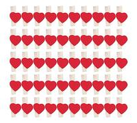 XFUYI Nuovo Set da 50 Pezzi di mollette in Legno a Forma di Cuore, per Appendere Foto, Decorazioni per Matrimoni