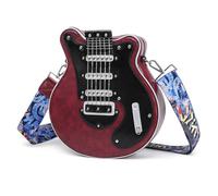 XFUYI Piccola Borsa a Tracolla Creativa a Forma di Chitarra, Borsa a Tracolla con Cerniera in PU per Ragazze e Donne, Tracolla Regolabile