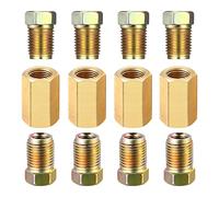 XFUYI Raccordi per Tubi Freno, 12 Pezzi raccordi per Auto 7/16-24 filettature assortimento, per raccordi per Tubi Freno Camper da 1/4"