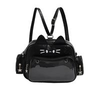XFUYI Zaino Itabag con Orecchie di Gatto Giapponese espositore per Spille, Tasca Trasparente, Spallacci Regolabili, Borsa a Tracolla, Borsa per la Scuola