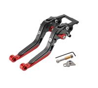 XFYESL pompa freno leva Leva freno di stazionamento X 125/150/200 Leva frizione Set Leve manubrio moto pieghevoli con blocco di stazionamento Leve freni per moto(Titanium-Red)