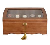 XFZJCHAP Box di stoccaggio del Vento per Orologio a LED con 2+3 Scomparti e Motore Silenzioso per l'avvolgimento Automatico dell'orologio