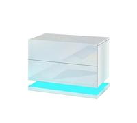 XFZJCHAP Cassette per il comodino 2 cassetti con luce a LED per telaio della testiera camera da letto (2)