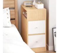 XFZJCHAP Comodino, mini piccolo armadietto ultra-narro d tavolo da tavolo con 2 cassetti e scaffali operativi facili per il soggiorno del comodino della camera da letto per la casa, A-25 * 30 * 66cm