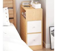 XFZJCHAP Comodino, mini piccolo armadietto ultra-narro d tavolo da tavolo con 2 cassetti e scaffali operativi facili per il soggiorno del comodino della camera da letto per la casa, A-25 * 30 * 66cm