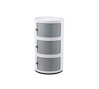 XFZJCHAP Comodino rotondo nordico, 2 livelli/3 livelli/4 livelli, plastica con cassetti e porta scorrevole, moderno per il comodino camera da letto