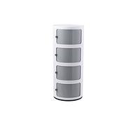 XFZJCHAP Comodino rotondo nordico, 2 livelli/3 livelli/4 livelli, plastica con cassetti e porta scorrevole, moderno per il comodino camera da letto