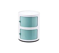 XFZJCHAP Comodino rotondo nordico, 2 livelli/3 livelli/4 livelli, plastica con cassetti e porta scorrevole, moderno per il comodino camera da letto