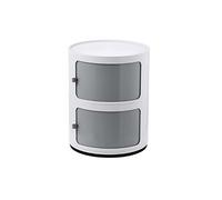 XFZJCHAP Comodino rotondo nordico, 2 livelli/3 livelli/4 livelli, plastica con cassetti e porta scorrevole, moderno per il comodino camera da letto